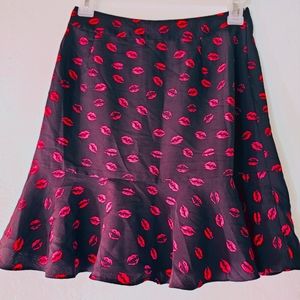 Loavies Black Skirt Red Kiss Marks Size XS